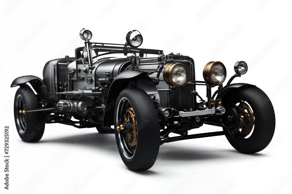 Steampunk car. Abstract illustration. AI generated.