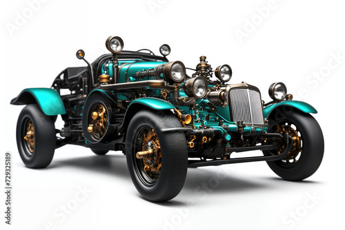 Steampunk car. Abstract illustration. AI generated. photo