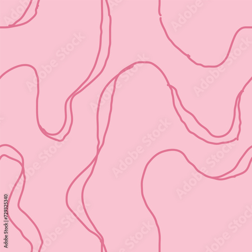 Wavy Seamless Trippy Pattern. Seamless pattern of colorful abstract squiggles print  scribble spiral and wavy lines. retro 80s style. Chaotic ink brush scribbles. Vector illustration