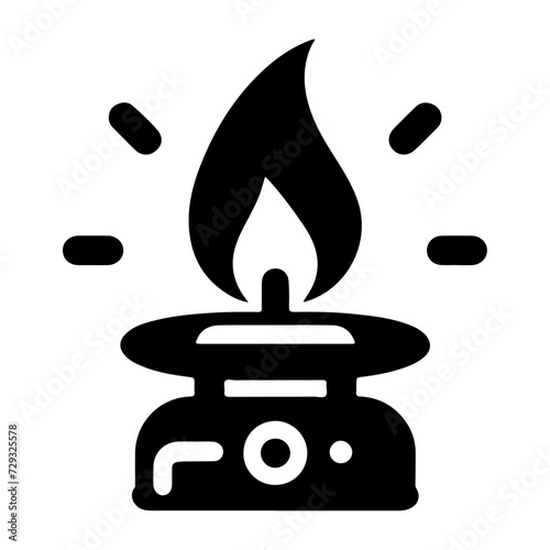 minimal gas burner logo concept vector black color silhouette