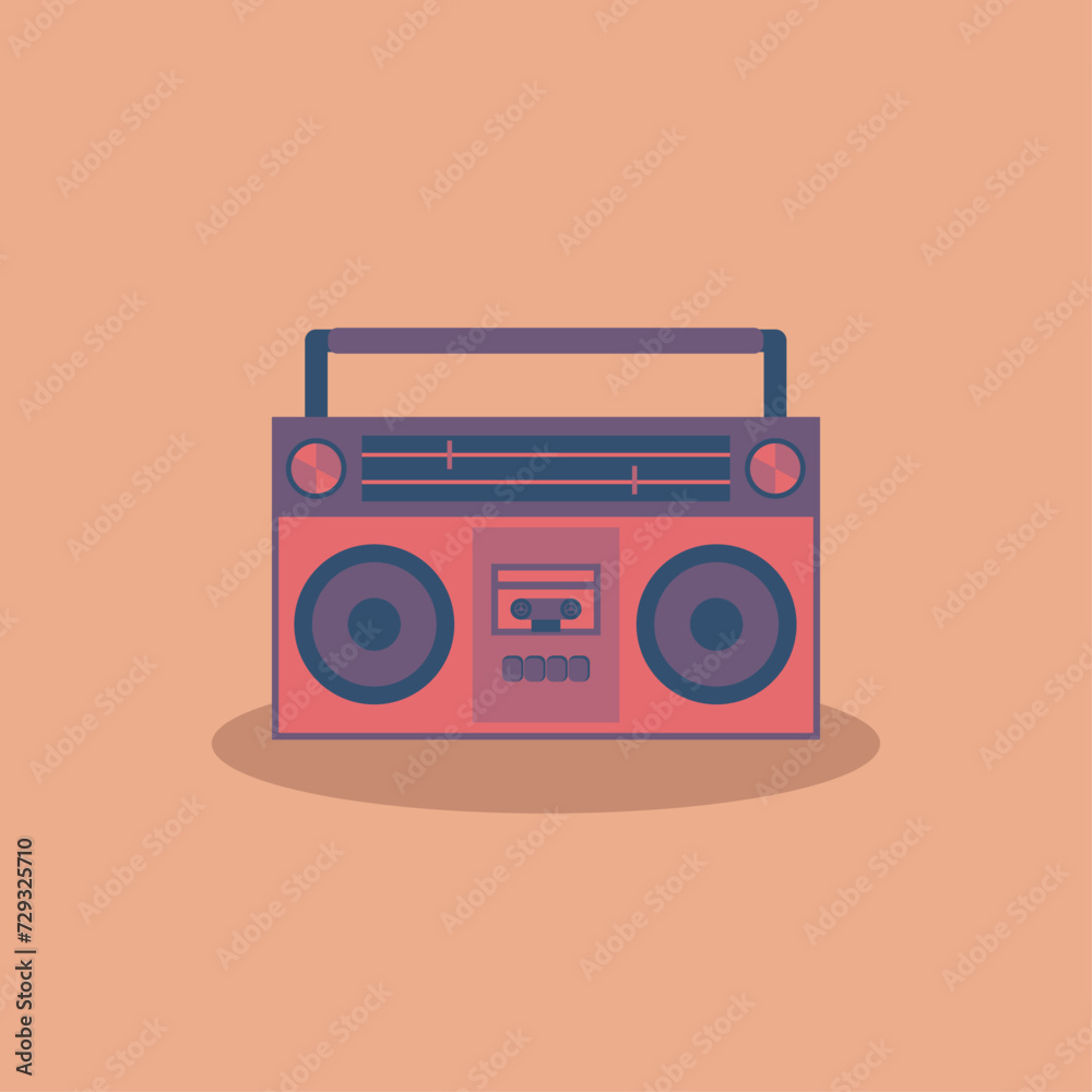1980's retro radio illustration vector image 1980's retro radio illustration vector image