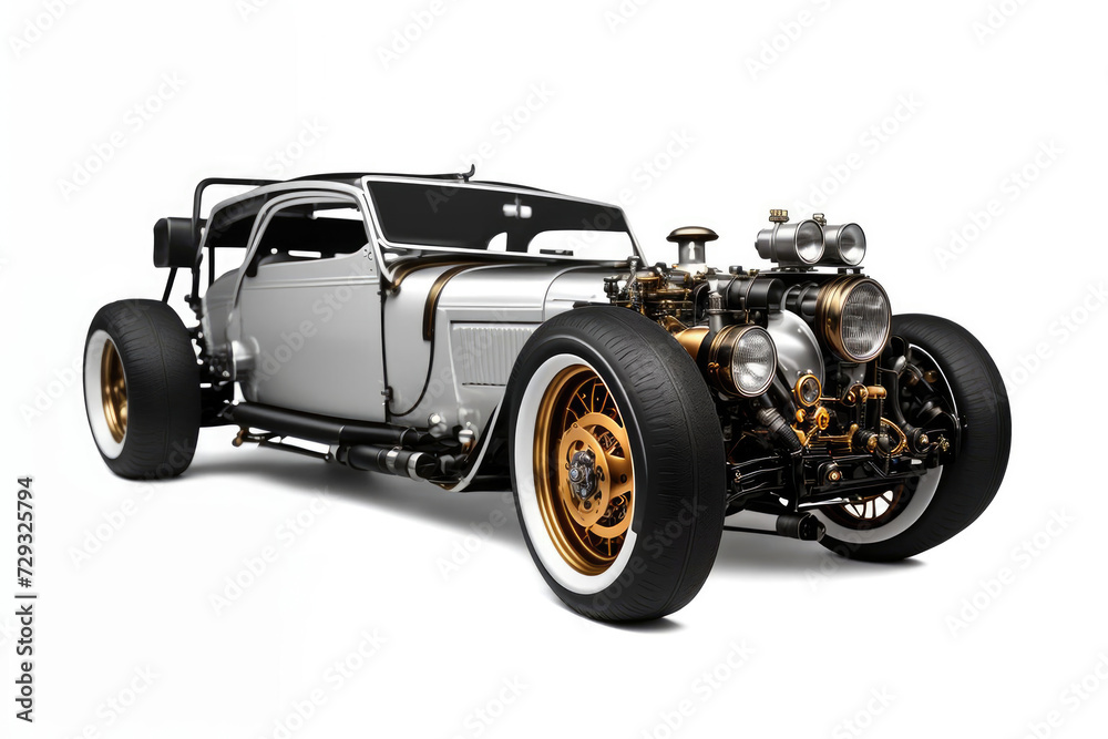 Steampunk car. Abstract illustration. AI generated. Steampunk car. Abstract illustration. AI generated.