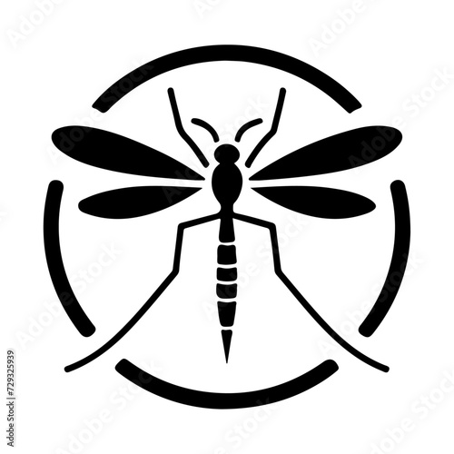 minimal Mosquito logo concept, clipart, symbol, black color silhouette