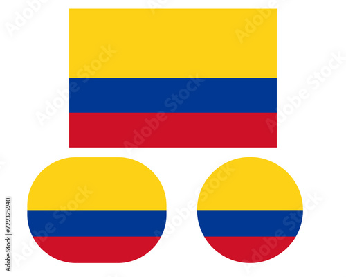 Free Download Flag in a rectangular square and circle, isolated png background. Flag of Colombia - GFXLoad