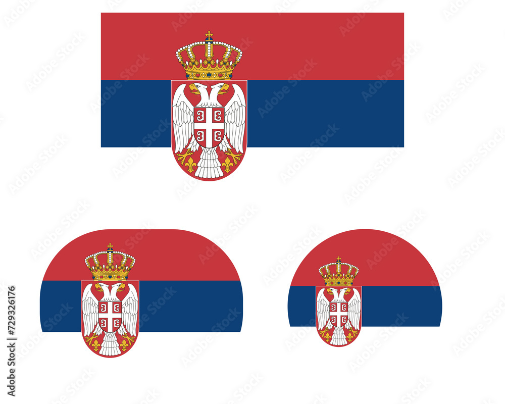 Flag in a rectangular square and circle, isolated png background. Flag of Serbia and Montenegro