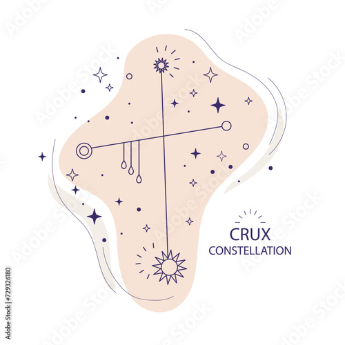 Star constellation Crux vector illustration