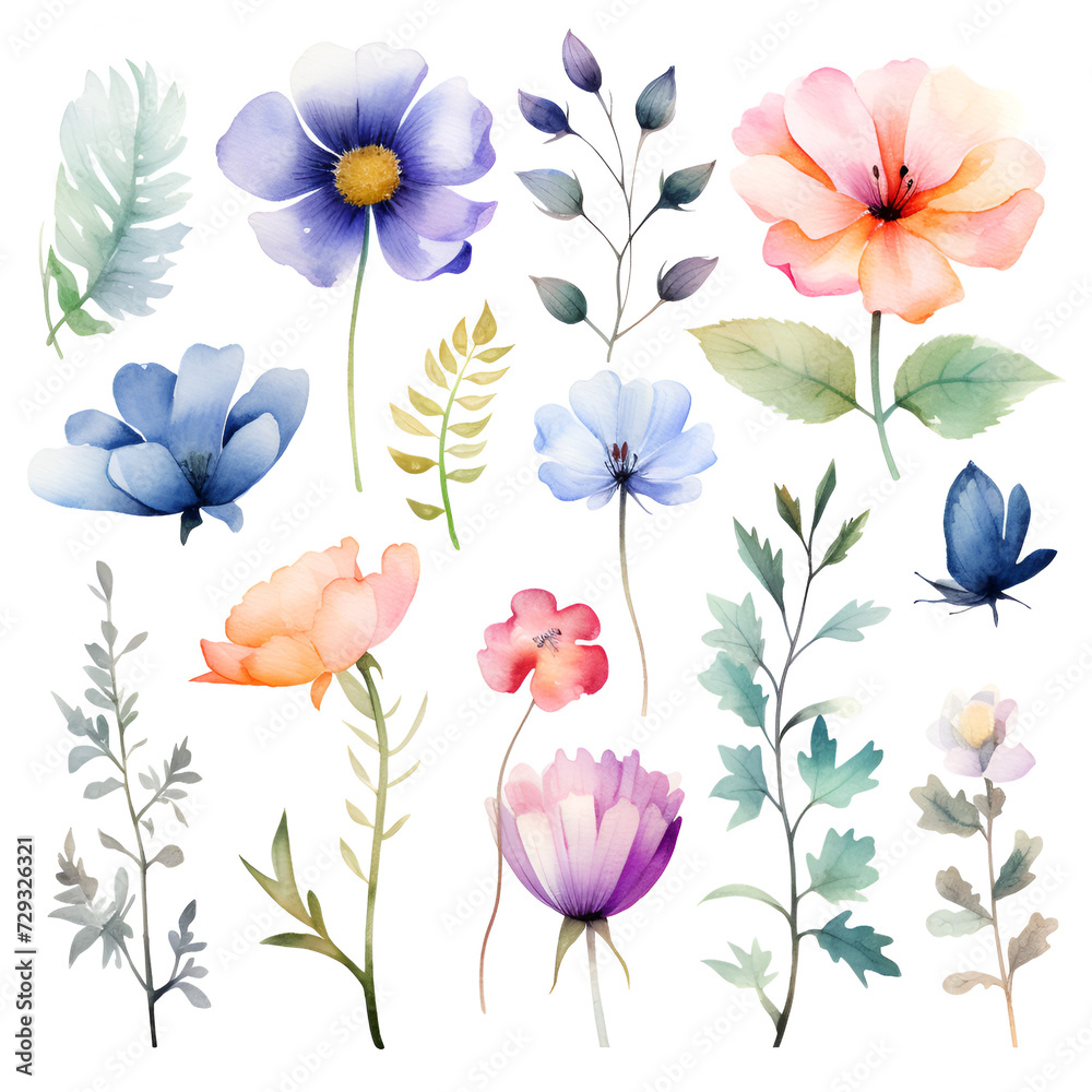 floral pattern watercolor clipart