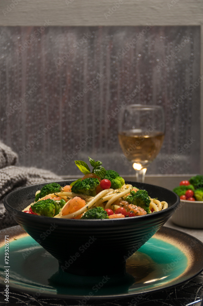 Nutritious and Delicious: A Plate of Pasta with Broccoli and Cherry Tomatoes Nutritious and Delicious: A Plate of Pasta with Broccoli and Cherry Tomatoes