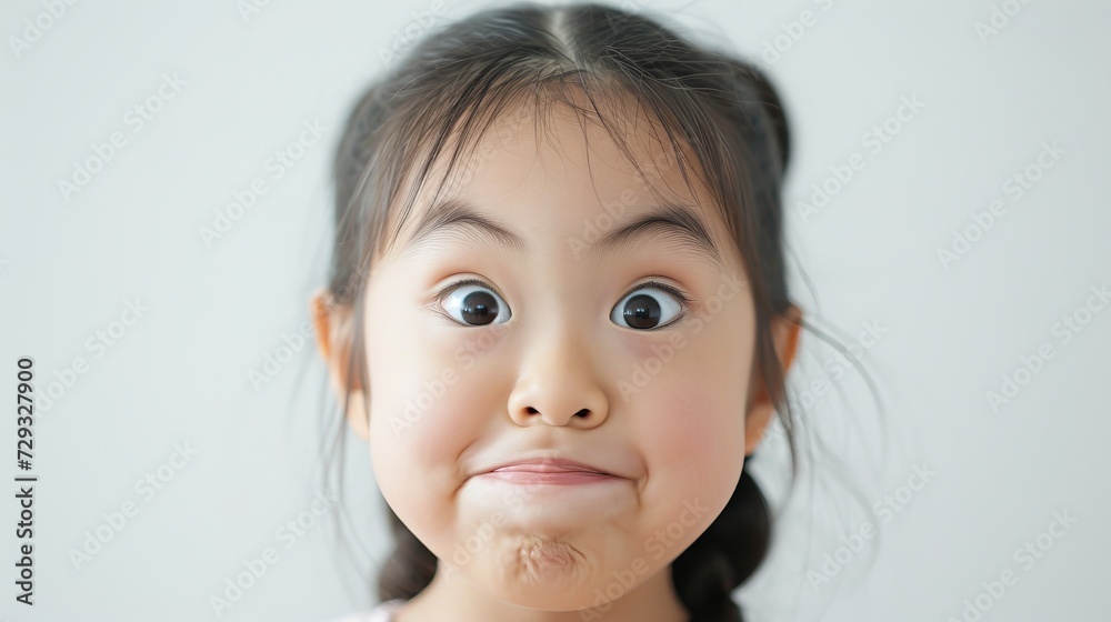 Mischievous Korean Girl with Playful Expression Mischievous Korean Girl with Playful Expression