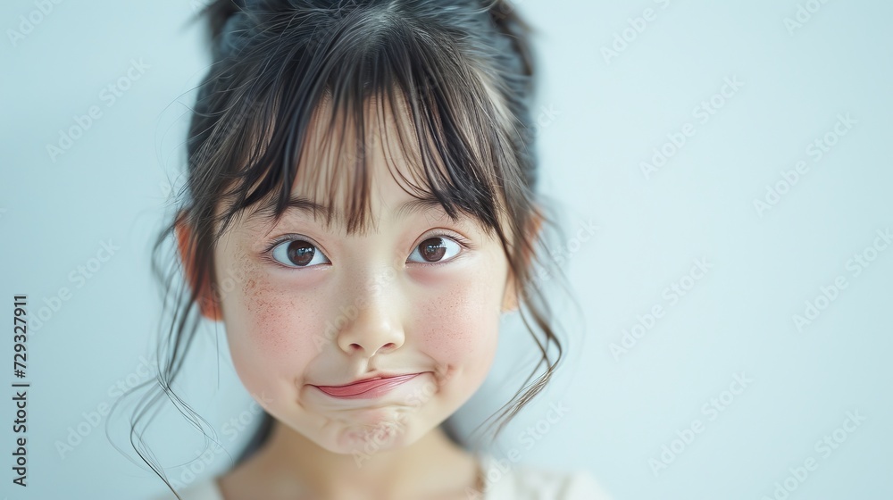 Mischievous Korean Girl with Playful Expression Mischievous Korean Girl with Playful Expression