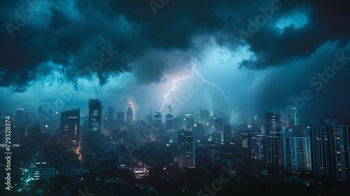 Electric Storm Over City