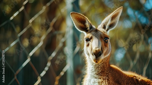 Restrained Kangaroo in Enclosure photo