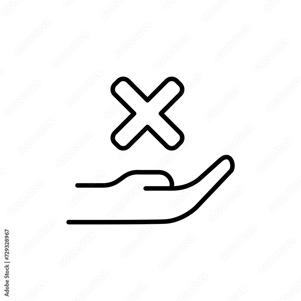 Cancel hand outline icons, minimalist vector illustration ,simple transparent graphic element .Isolated on white background Cancel hand outline icons, minimalist vector illustration ,simple transparent graphic element .Isolated on white background