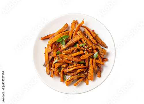 Sweet potato fries homemade roasted in the oven