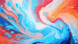 Colorful abstract painting background. Liquid marbling paint background. Fluid painting abstract texture. Intensive colorful mix of acrylic vibrant colors