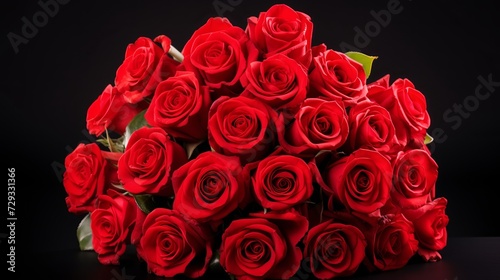 Colorful flower bouquet from red roses isolated on white background. Closeup