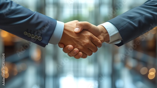 A handshake between two businessmen. AI generate illustration