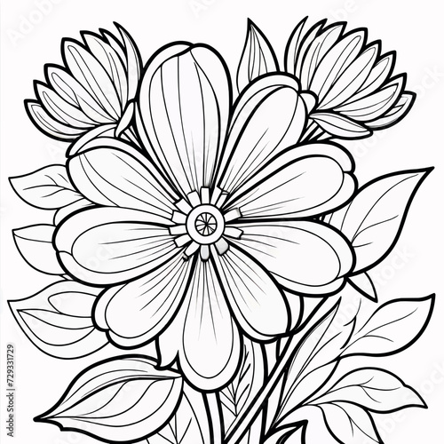 Luxury floral coloring book pages line art sketch 