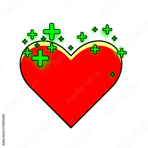 vector design of a heart that is slowly healing and getting healthier