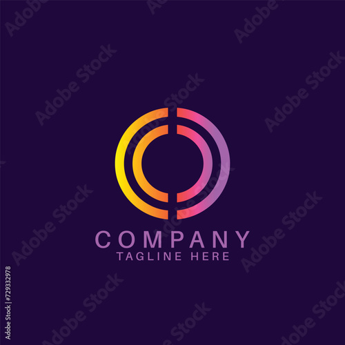 O Letter Logo Design Template, gradient logo