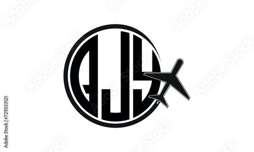 QJY three initial letter circle tour & travel agency logo design vector template. hajj Umrah agency, abstract, wordmark, business, monogram, minimalist, brand, company, flat, tourism agency, tourist