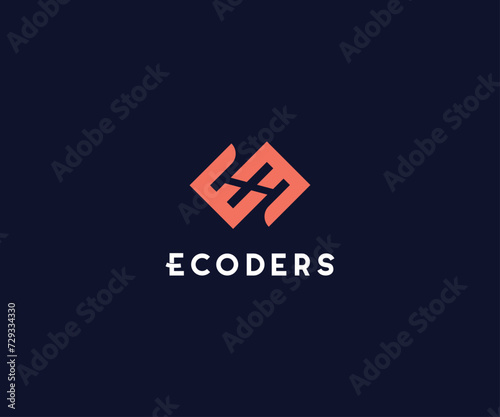 Modern tech logo for coders - unique logo for web developers