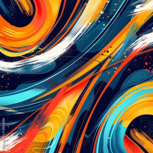 Design a vibrant and energetic abstract sports theme with swirling patterns
