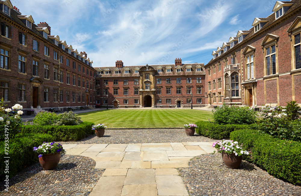 The open court of St Catharine's College. Cambridge. Cambridgeshire. United Kingdom