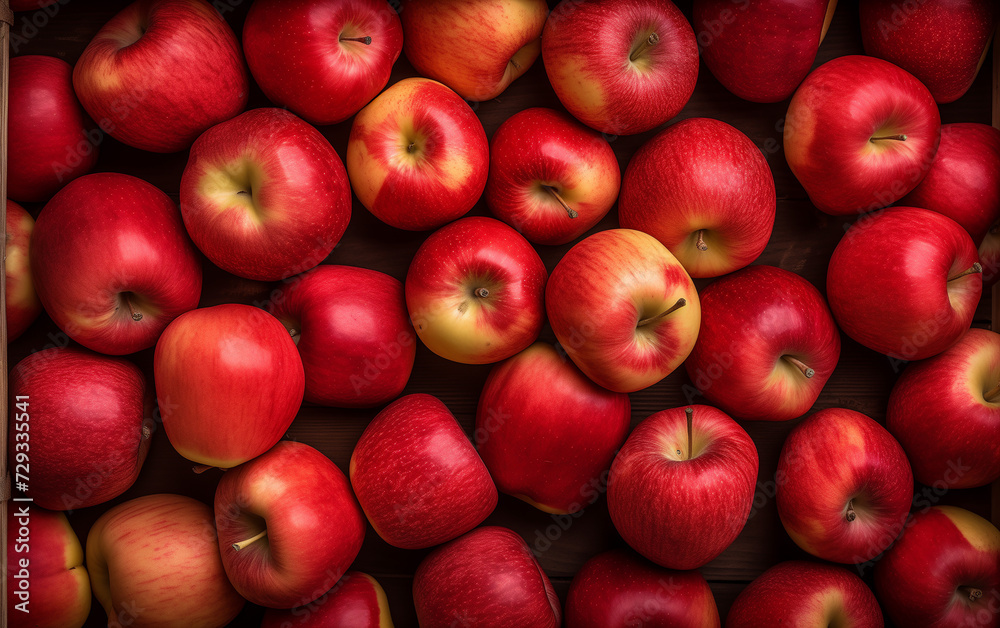 Summer copy space banner with homegrown apples.top view