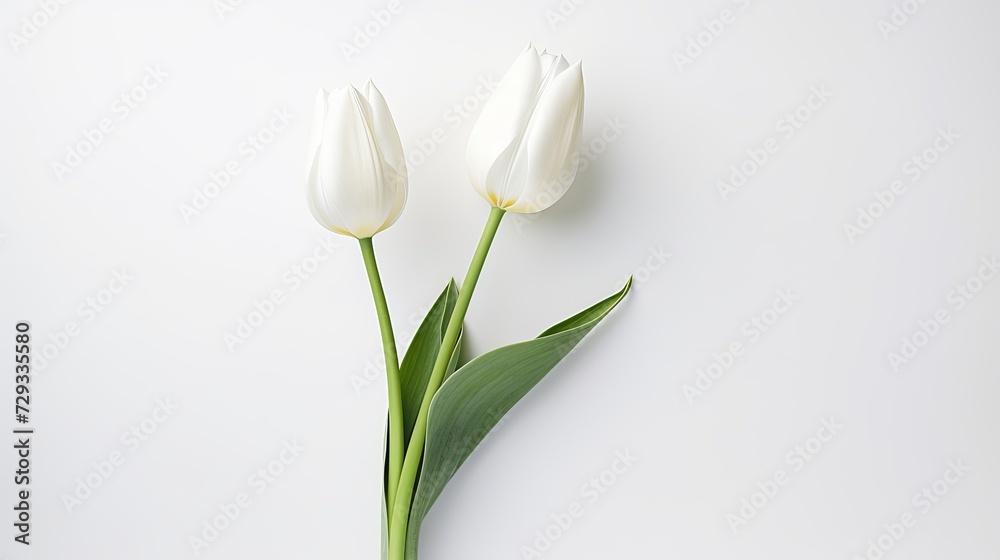 A one stem tulip flower in a white background. A one stem tulip flower in a white background.