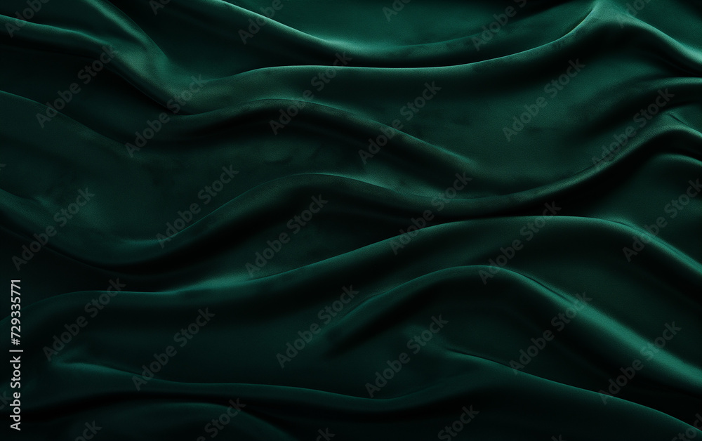 A Close Up Of A Green Velvet Fabric With Waves A Close Up Of A Green Velvet Fabric With Waves