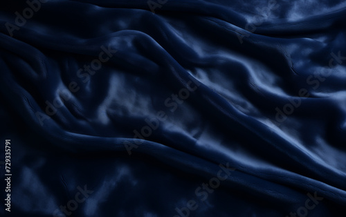 A Close Up Of A Blue Velvet Fabric On A Black Background