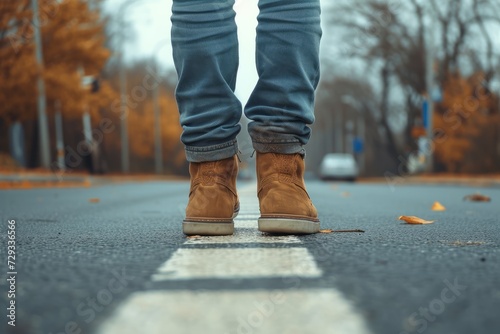 Man Tries To Walk Straight Line During Sobriety Test On The Roadside