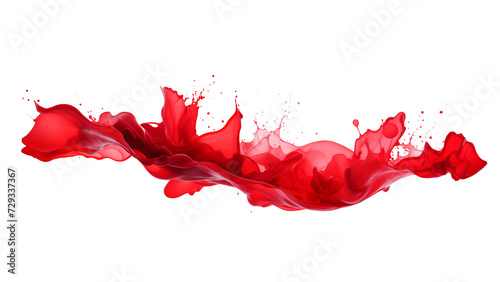 Splash of red paint cut out. Splash of red water on transparent background