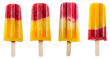 summer fruit popsicles isolated on transparent background