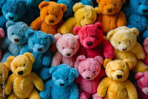 Colorful Teddy Bears Form Cheerful Pile In This Topdown Perspective