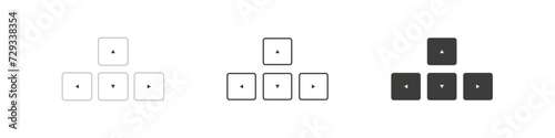 Keyboard button arrow set icon. Simple minimal flat vector