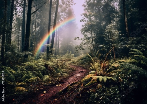 "Spectrum Vista: Rainbow Landscape Print"