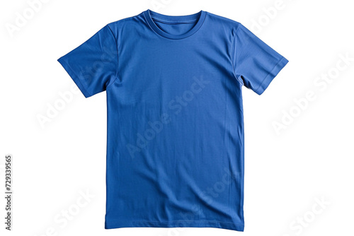 Long Line Blue T-Shirt on Transparent Background