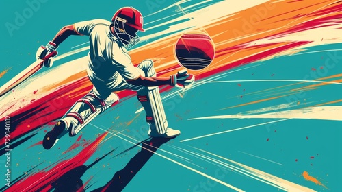 Design a dynamic cricket-themed graphic background