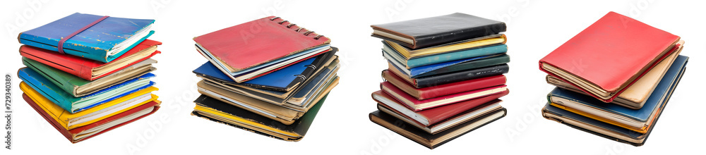 Stack of notebooks isolated transparent background Stack of notebooks isolated transparent background