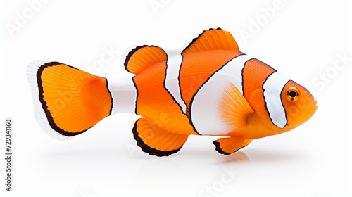Reef fish , clown fish or anemone fish isolated on white background