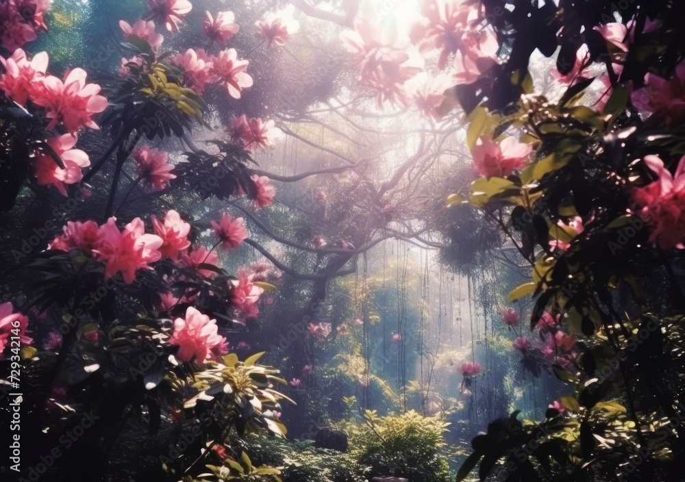 Tropical Blossom Paradise: Jungle's Floral Splendor