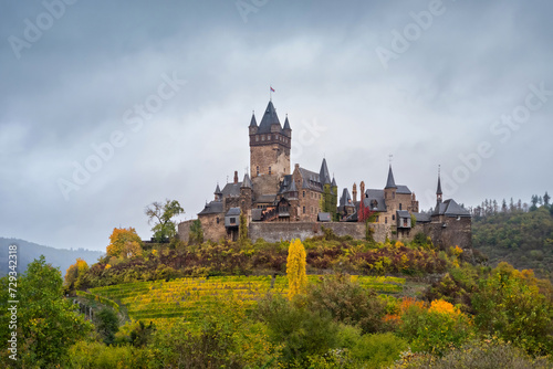 Cochem castle in autumn, Germany. 