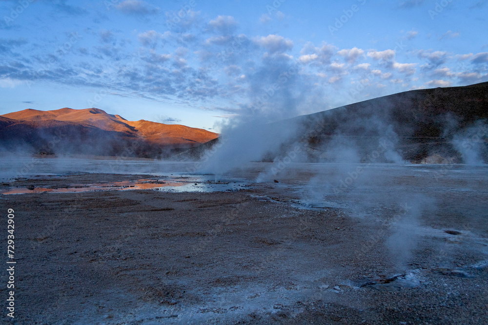 Geysierfeld von Puchuldiza, Altiplano, Atacama Wüste, Chile, Südamerika