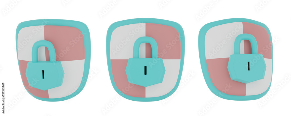 Set of turquoise protection shield with transparent background, PNG, Isolated Set of turquoise protection shield with transparent background, PNG, Isolated