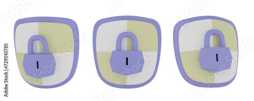 Set of blue protection shield with transparent background  PNG  Isolated