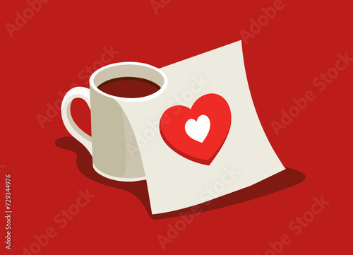 A handwritten love note on a coffee shop napkin. vektor illustation