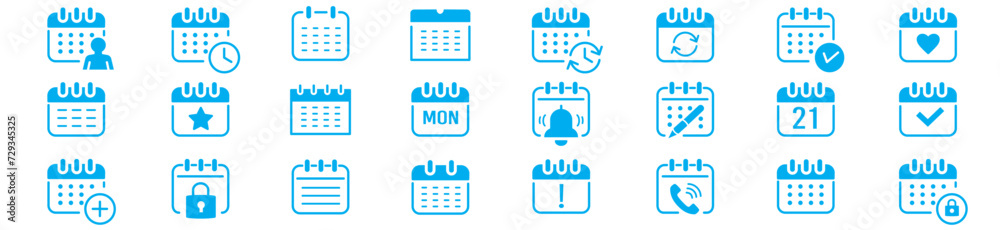 Calendar icon set. Event, Schedule, Appointment, Agenda, Table calendar, Date Editable stroke Solid line icon set collection Vector illustration. Calendar icon set. Event, Schedule, Appointment, Agenda, Table calendar, Date Editable stroke Solid line icon set collection Vector illustration.
