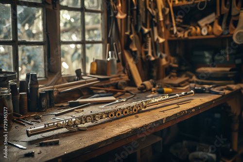 Flute repair and restoration workshop, providing a deep dive into the intricate craftsmanship required for maintaining and restoring these delicate musical instruments, blending art and technical skil